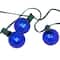 10-Count Blue G50 Globe Christmas Patio Lights- 9ft Green Wire